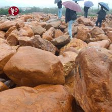 吨位黄蜡石产地 假山流水黄蜡石园林景观石 刻字黄蜡石加工
