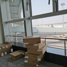 云之视3D全息投影石家庄正定机场投影天幕系统技术调试施工拆解