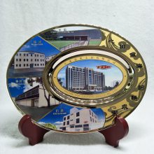 企业宣传纪念铜盘，送客户的纯铜礼品，表彰感谢镀金铜牌设计定制
