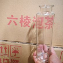 徐州玻璃瓶厂家六棱泡茶玻璃瓶配套盖子