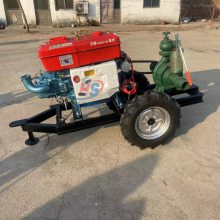 拖车式柴油抽水泵 工程项目排涝泥浆泵 12寸大流量单缸柴油混流泵