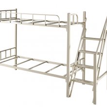 双层铁床铁板床侧梯双层床东莞中堂铁床员工宿舍上下铺铁架床学生铁床批发订制
