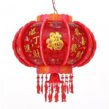 新年七彩led走马灯旋转灯笼过年发光水晶春节大门批发红灯笼宫灯