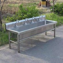 不锈钢厨具加工 不锈钢水池 304不锈钢工程款洗手池定制 带杯架水池 食品厂清洁槽