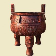 厂家加工定制景观纯铜圆鼎 开业摆件三足鼎寺庙院铜香炉供应
