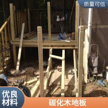 私家庭院施工碳化木平台别墅庭院设计塑木地板防腐木地台制作