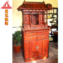 红酸枝仿宫殿立柜神楼 屋顶佛龛 宝艺恒河供台厂