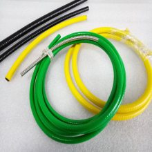 DN12铠装光纤套管 防水防油激光器不锈钢双扣包塑穿线管黑色黄色