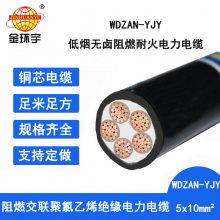 金环宇 a级阻燃耐火低烟无卤电力电缆WDZAN-YJY 5X10平方 铜芯电缆