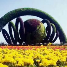 植物大型雕塑定制 精美绿雕造型 五色草立体花坛