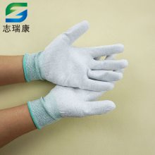 PU涂层涂掌涤纶手套结实耐用 工业使用无尘劳保透气手套