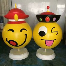 网红卡通表情包造型雕塑 玻璃钢表情包雕塑供应
