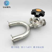 顺为卫生级不锈钢316L手动单卡快装U型三通卡盘隔膜阀水处理阀门