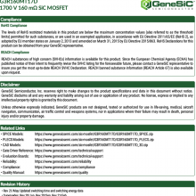 G3R160MT17D 1700 V 160 m GeneSiC Semiconductor