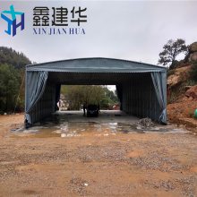 上门定做电动雨棚 伸缩移动仓库棚 户外遮阳推拉篷 秦皇岛抚宁