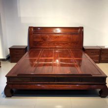 红木卧室家具刺猬紫檀大床格实木大床1.8米三件套批发工厂