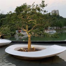 肇庆学院玻璃钢花坛雕塑 景观玻璃钢树池雕塑