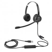 CS12USB双耳头戴有线耳机 头戴降噪话务耳麦 USB电脑耳机