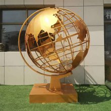 大型不锈钢地球仪雕塑户外广场校园文化景观城市抽象摆件