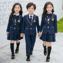 韩货秋冬童装英伦风长袖西服三件套装定制幼儿园园服秋冬装定制中小学生校服套装定制168-8818