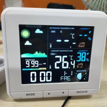气象站天气预报电子钟彩屏时钟室内外温度湿度闹钟月象