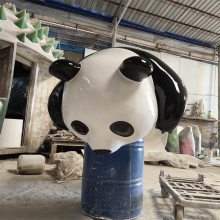 玻璃钢卡通熊猫雕塑装饰品或景观小品提升场所趣味性和观赏性定制