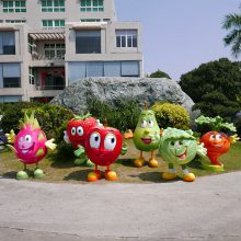蔬菜水果卡通娃娃雕塑 玻璃钢萝卜包菜公仔模型人偶雕塑定制