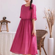 棉麻天丝原创设计师品牌九度&珍夕代销25夏连衣裙库存尾货撤柜原单批发货源