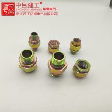 防爆穿板接頭g34電纜橋架帶鎖母6分碳鋼鐵材質dn20穿孔1寸鎖緊頭