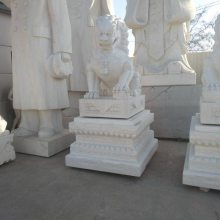 ***湖南汉白玉狮子 大门口摆件狮子 传统中式石雕狮子
