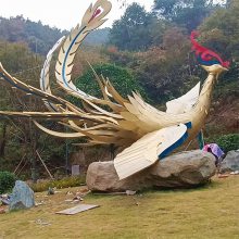 发光不锈钢镂空凤凰雕塑定制 公园广场景观园林摆件