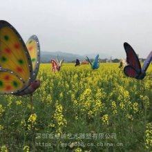 花园林景观小品草坪装饰彩绘仿真玻璃钢蝴蝶雕塑像