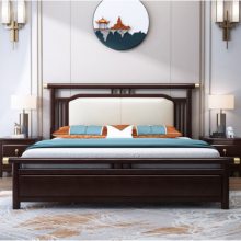 实木床新中式1.8米双人婚床现代简约主卧高箱储物床卧室家具