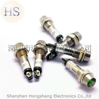 铜灯小型电源工作信号灯 XD8-1 8MM 绿色 220V 发光LED金属指示灯