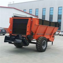 牵引式横轴螺旋撒粪车 大液压闸门干湿粪抛粪车