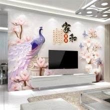 竹木纤维集成护墙板3D精美图案5D浮雕逼真背景墙