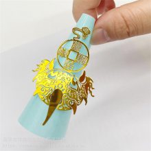制作金色镍片金属标牌 家具电器金属不干胶标贴 商标贴