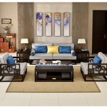 明式红木沙发 紫光檀新中式实木沙发组合六件套客厅 苏作家具