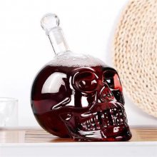 玻璃骷髅头酒瓶 个性创意威士忌醒酒器 玻璃工艺酒瓶 醒酒器