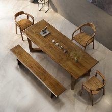 简易实木会议桌长方形工作台商用定制木桌子长条桌简约现代办公桌