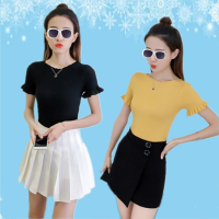 地摊热卖女装杂款短袖针织衫 韩版打底女式T恤库存尾货清仓女毛衣