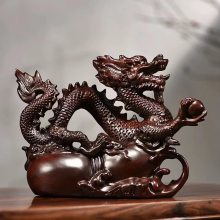 焕环祥实木摆件木质雕龙工艺品生肖龙木雕手把件装饰品