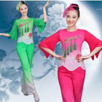 秧歌服2017新款演出服女中老年腰鼓服古典扇子舞成人傘舞表演服女