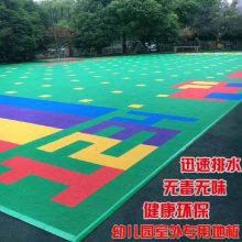 鑫威体育悬浮拼装地板定制 幼儿园塑胶拼装地板 多种图案设计