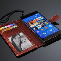 索尼Z3皮套 PU64纹保护套 索尼Z3支架手机壳 Z3手机套商务钱包款