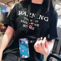 蓝光花朵苹果x手机壳软硅胶6s/6/8挂绳韩国潮牌iphone7plus新款女