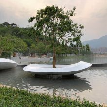 酒店景观工程 玻璃钢树池雕塑 玻璃钢树池雕塑底座 玻璃钢树池坐凳雕塑厂家