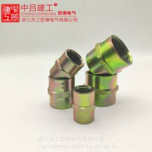 BHJ防爆活接头 五彩镀锌G3/4 G1/2防爆碳素钢螺纹接头非标