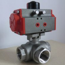 气动三通丝扣球阀-NPT-RC-ZG螺纹 L型换向Q614F