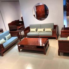 新中式红木全实木沙发 现代简约客厅布艺沙发 禅意别墅家具定制